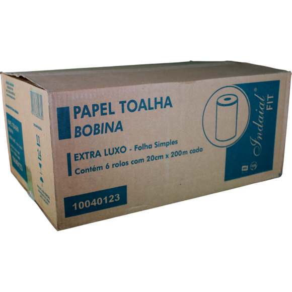 PAPEL TOALHA BOBINA C/ 6UN 20CM X 200M EXTRA LUXO INDAIAL FIT 6UN 20X 200M EXTRA LUXO INDAIAL FIT