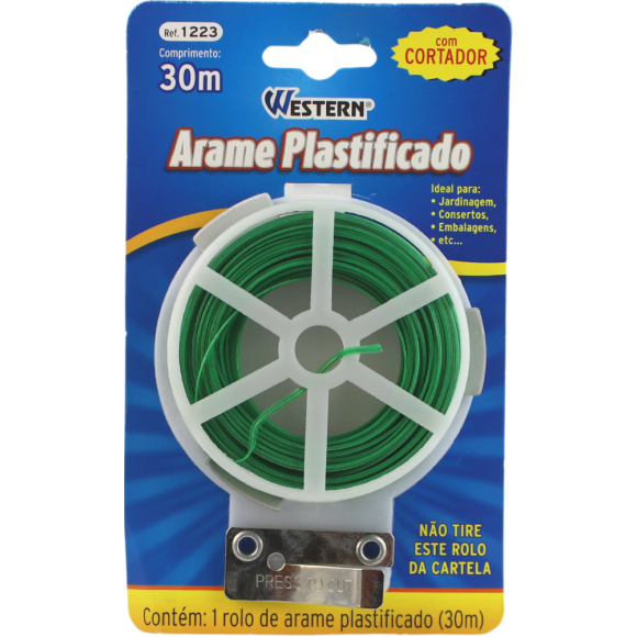 ARAME PLASTIFICADO 30M VERDE WESTERN